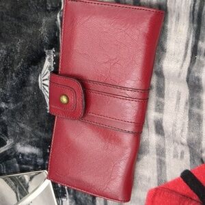 Liz Claiborne red vinyl purse